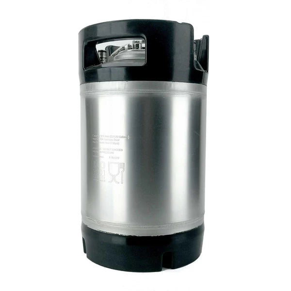 9.5Ltr Stainless Steel Ball Lock Keg with rubber base and handle