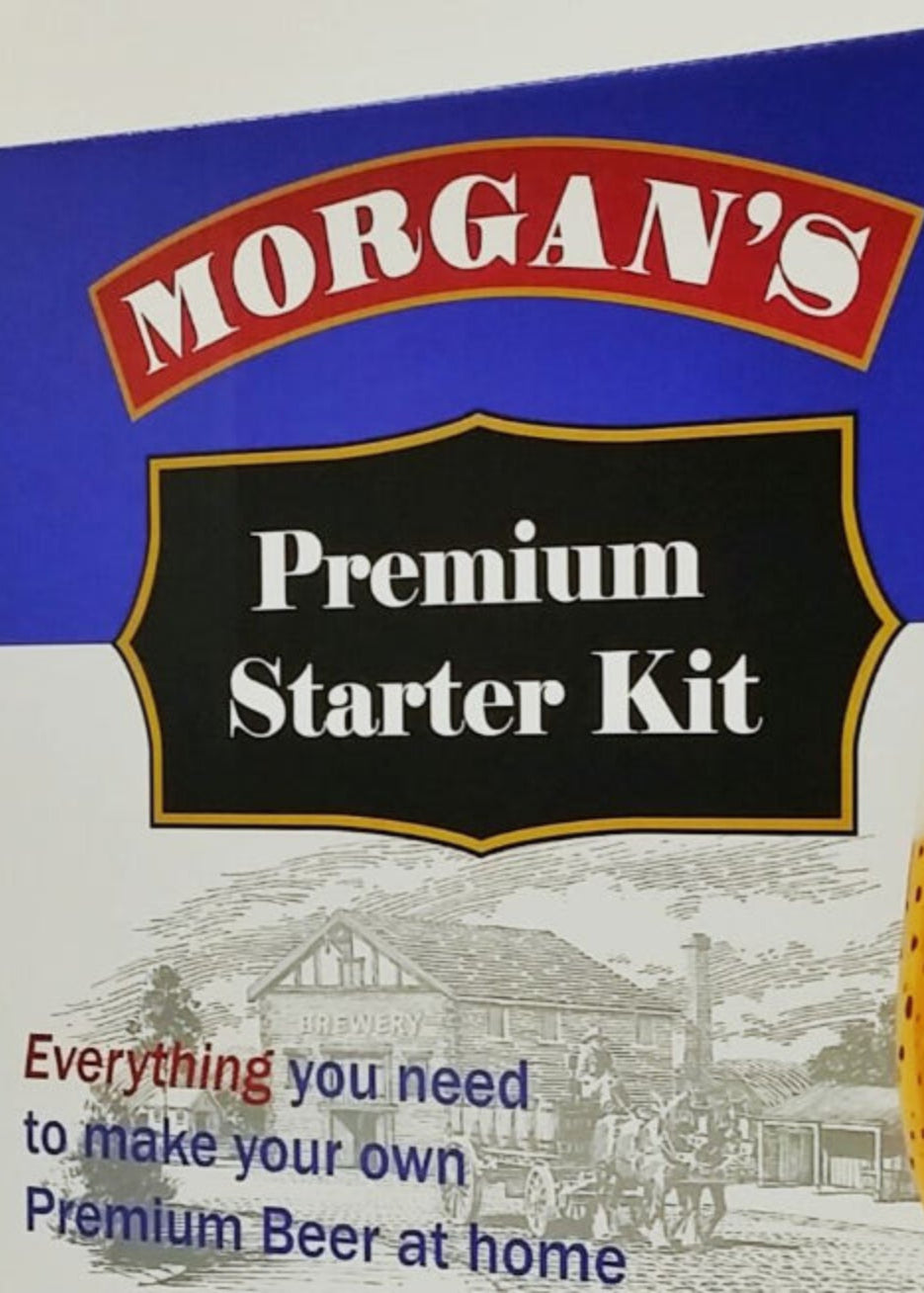 Morgan's Premium Starter Kit for home brewing beer on a white background