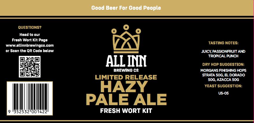 All Inn Brewing Fresh Wort Kit - Hazy Pale Ale (in store pick up only)