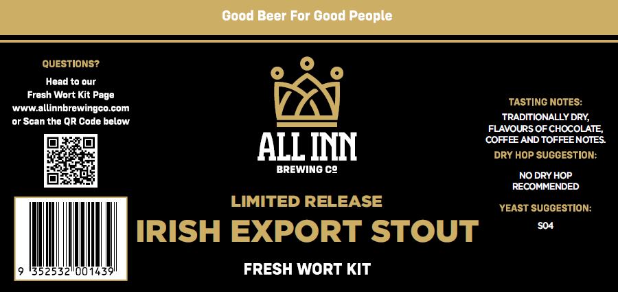 All Inn Brewing Fresh Wort Kit - Irish Export (in store pick up only)