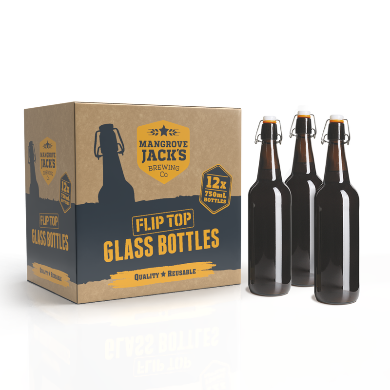 Mangrove Jack's Amber Flip Top Bottles - 750ml (box of 12)