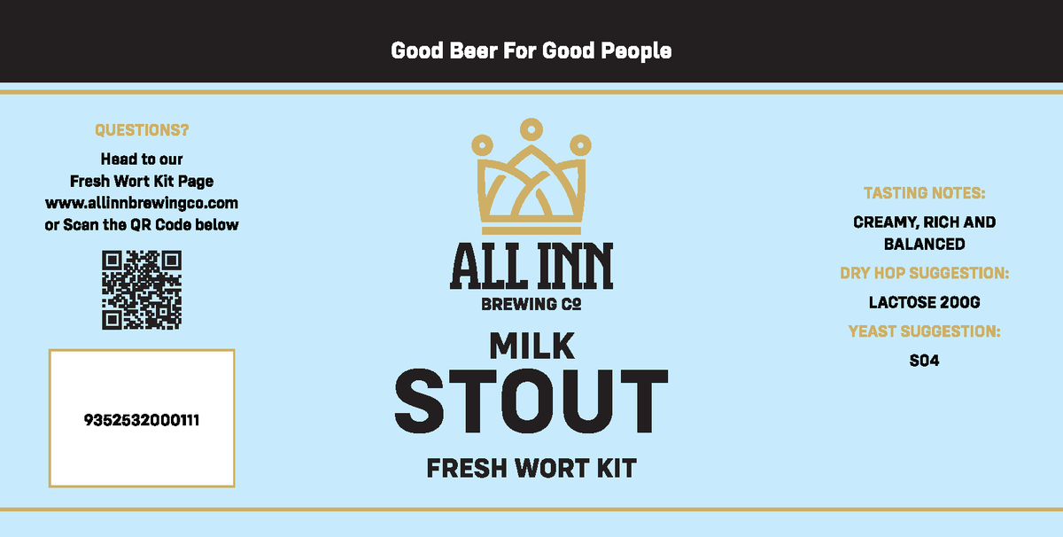 All Inn Brewing FWK - MILK STOUT (in store pick up only)