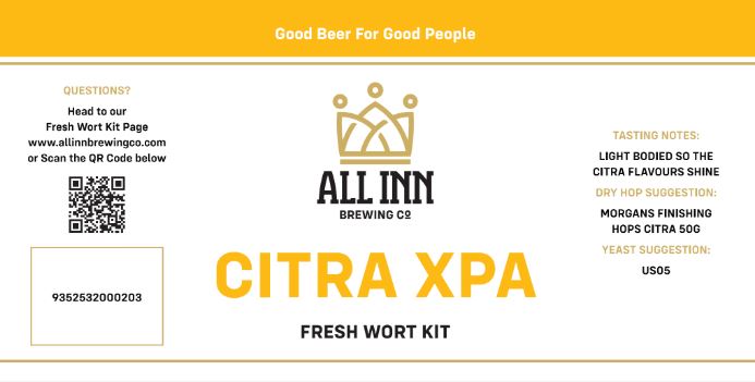 All Inn Brewing Fresh Wort Kit - Citra Extra Pale Ale (in store pick up only)