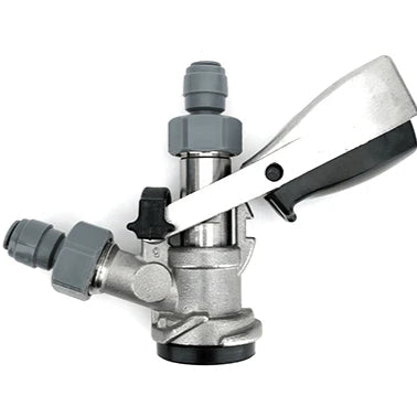 D-Type Stainless Steel Keg Coupler with 8mm Duotight Push-Fit