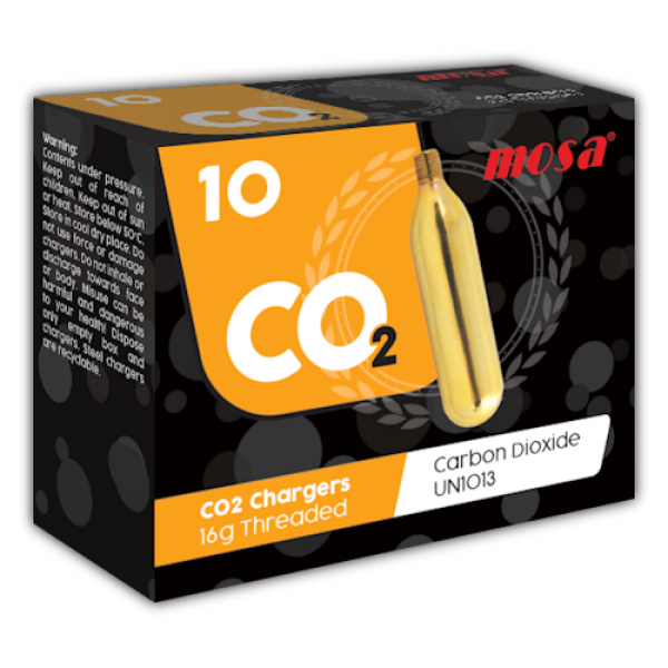 Mosa Rind Mosa Carbon Dioxide Chargers CO2 16g Threaded Food Grade 10 Pack (10 B ...