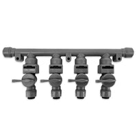 8mm (5/16) duotight 4 way manifold with check valves and isolation valves