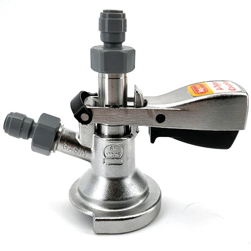 A-Type Stainless Steel Keg Coupler - with 8mm Duotight Push-Fit