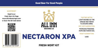 All Inn Brewing Co Nectaron XPA Fresh Wort Kit label with branding and product details.